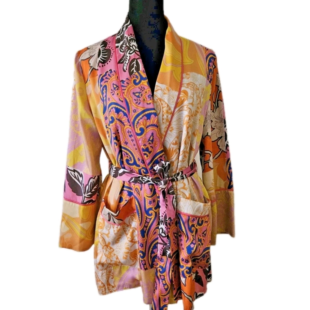 Zara Multicolor Floral Women's Robe blazer-Size XS